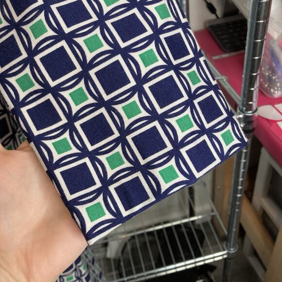 Talbots Women's Green Blue Geometric Ponte Knit Dress Size 10 Old Money Classic - Picture 8 of 11